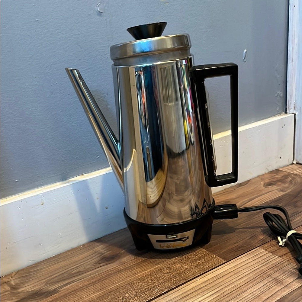 Lady Vanity Stainless Coffee Pot Percolator 12 Cup VTG USA